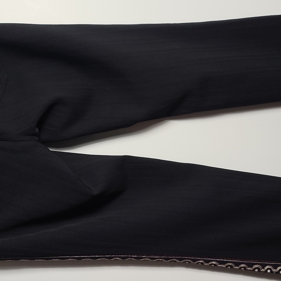 NICOLE MILLER Collection Wool Embroidered Pants in Black Size Small - Picture 12 of 15